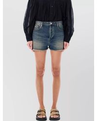 Isabel Marant - Denim Shorts With Frayed Hem And Pockets - Lyst