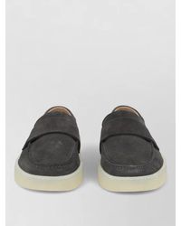 BOSS - Suede Loafers Round Toe Rubber Sole - Lyst
