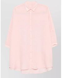 120% Lino - Linen Shirt Dress Three Quarter Sleeves - Lyst