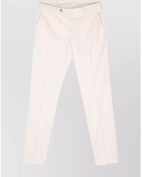 Luigi Bianchi - Logo Cotton Blend Trousers With Tapered Leg - Lyst