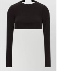Tom Ford - Crepe Jersey Long-Sleeve Cropped Top - Lyst