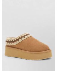 Mou - Suede Platform Clog Mules - Lyst