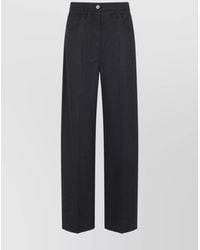 Prada - Virgin Wool Wide-Leg Trousers - Lyst