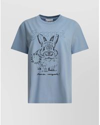 Ganni - Relaxed Crew Neck Graphic Print T-Shirt - Lyst