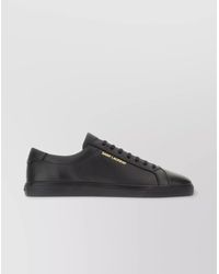 Saint Laurent - Andy Leather Low-Top Round Toe Sneakers - Lyst