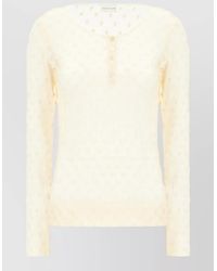 Dries Van Noten - Knit Top Long Sleeves Round Neck Buttons - Lyst