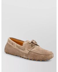 Tod's - Suede Lace Loafers Rubber Sole Eyelets - Lyst