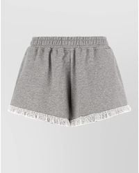 Ganni - Isoli Lounge Shorts Elastic Waistband Lace - Lyst