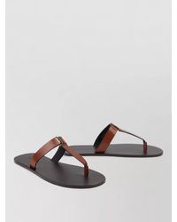 Saint Laurent - Babylon Leather Thong Flat Sandal - Lyst