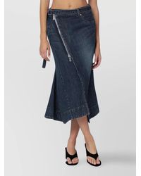 Sacai - Denim Asymmetric Skirt - Lyst
