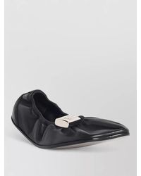 MM6 by Maison Margiela - Leather Square-Toe Ballerina Flats - Lyst