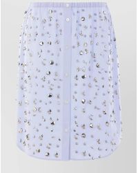Dries Van Noten - Embellished Elastic Waistband Skirt With Button Detailing - Lyst