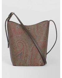 Etro - Paisley Cotton Leather Bucket Shoulder Bag - Lyst