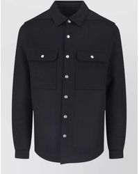 Rick Owens - Long Sleeve Coat Chest Pockets Collar - Lyst