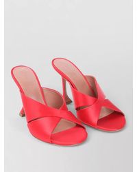 AMINA MUADDI - Salma Satin Open Toe Cross Strap Sandals - Lyst