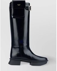Prada - Buckle Knee-High Boots Pocket Detail - Lyst