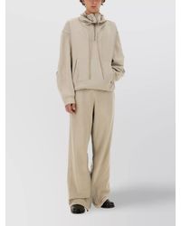 Helmut Lang - Hooded Sweatshirt With Pocket And Ribbed Details - Lyst