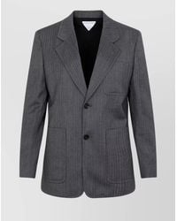 Bottega Veneta - Chevron Pattern Wool Blazer - Lyst