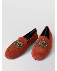 Dolce & Gabbana - Leather Embellished Loafers - Lyst