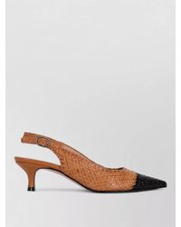 LA ROSE - Carol Woven Slingback Kitten Heel Pumps - Lyst