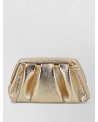 THEMOIRÈ - Clutch Bag Structured Shape Metallic Finish Pleated - Lyst