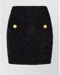Balmain - Bouclé High-Rise Mini Pencil Skirt - Lyst