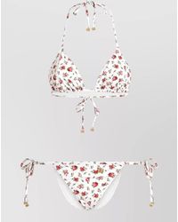Dolce & Gabbana - Roses Print Triangle Bikini Halter Set - Lyst