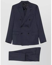 Lardini - Double Breasted Suit Notch Lapels - Lyst
