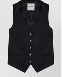 Tagliatore - V Neck Sleeveless Tailored Vest Back Detail - Lyst