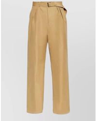 Dries Van Noten - Pleated Wide Leg Trousers Side Back Pockets - Lyst