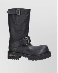 Balenciaga - Textured Leather Ankle Boots With Chunky Sole - Lyst