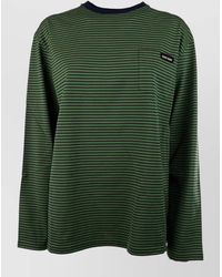 Miu Miu - Striped Knit Crew Neck Long Sleeve Top - Lyst