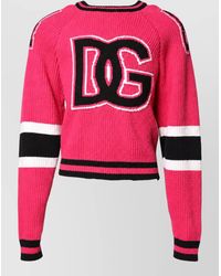 Dolce & Gabbana - Ribbed Logo-Print Knit Sweater - Lyst