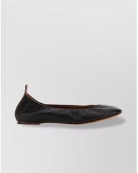 Lanvin - Round-Toe Leather Ballet Flats - Lyst