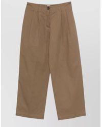 TOTEME - Organic Cotton Trousers Pleated Front Wide Leg - Lyst