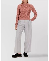 Moschino - Crew Neck Wool Blend Sweater - Lyst