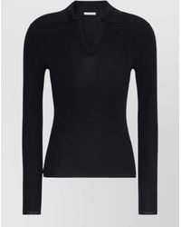 Max Mara - Silk Cashmere Long-Sleeve Polo Shirt - Lyst