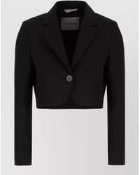 Balenciaga - Wool Cropped Blazer Jacket Button Cuffs - Lyst