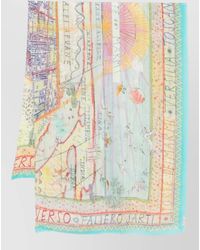 Faliero Sarti - Silk Blend Printed Fringed Scarf - Lyst