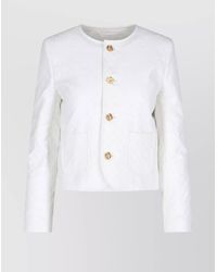 Celine - Textured Fabric Jacket With Front Pockets And Buttons - Lyst