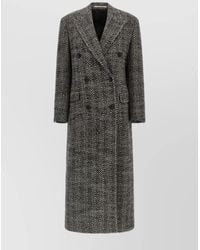Tagliatore - Wool Houndstooth Double Breasted Coat - Lyst