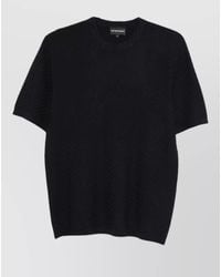 Emporio Armani - Textured Knit Crew Neck Short Sleeve Top - Lyst