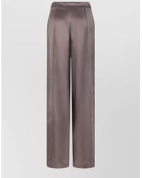 Emporio Armani - High Waist Satin Wide Leg Trousers - Lyst