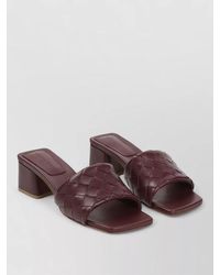 Bottega Veneta - Leather Kitten Heel Mules - Lyst