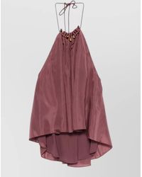 Zimmermann - Silk Beaded Ruched Halterneck Sleeveless Top - Lyst