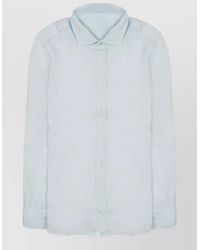 120% Lino - Linen Shirt Long Sleeves Slim Fit - Lyst