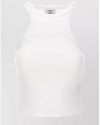 Vetements - Cotton Fine Ribbed Logo-Embroidered Cropped Tank Top - Lyst