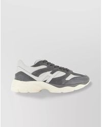 Hogan - Leather Suede Panelled Low-Top Sneakers - Lyst