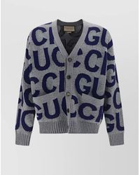 Gucci - Wool V-Neck Cardigan Front Pockets - Lyst