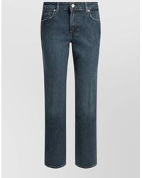 7 For All Mankind - Mid Rise Straight Leg Denim Jeans - Lyst